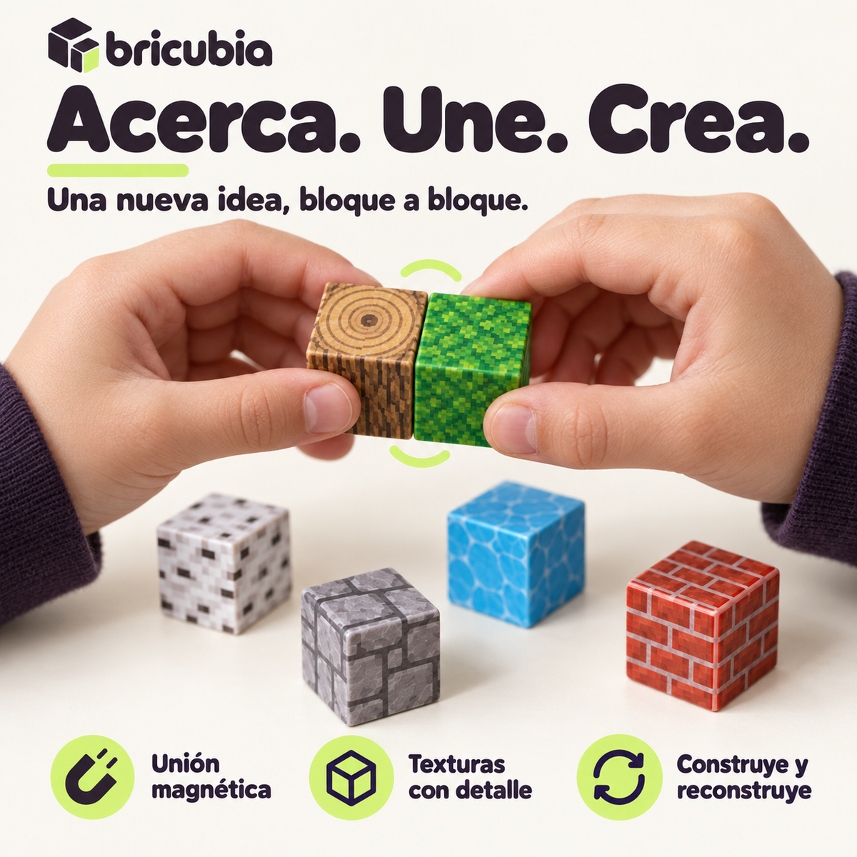 Bricubia Mundo a Cubos - Bloques magnéticos de construcción