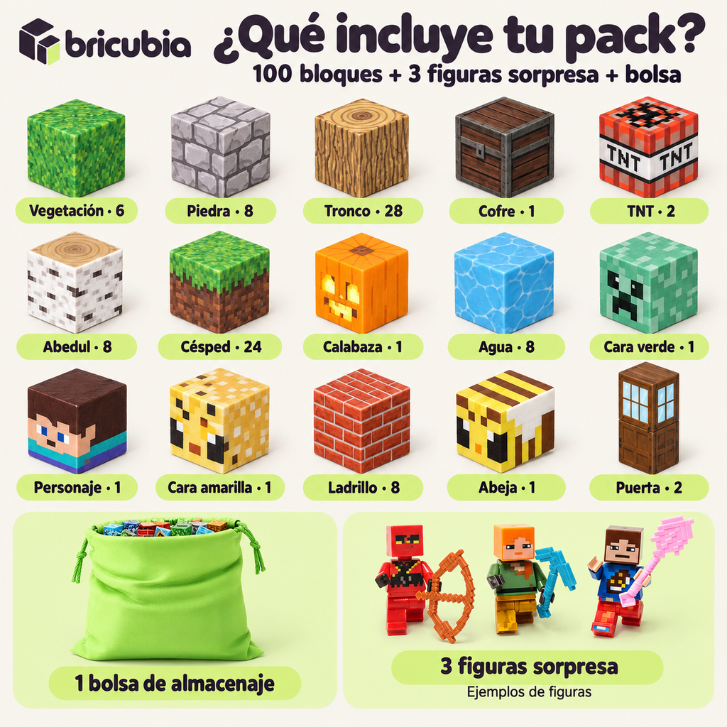 Bricubia Mundo a Cubos - Bloques magnéticos de construcción