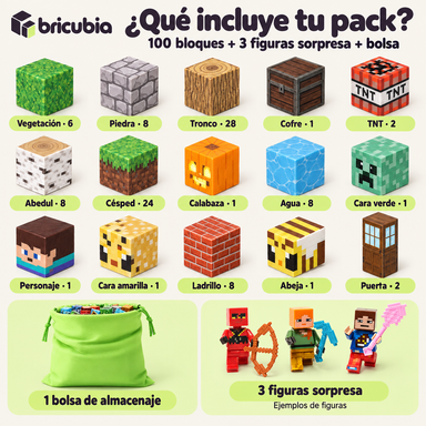 Bricubia Mundo a Cubos - Bloques magnéticos de construcción